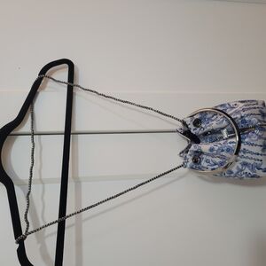 Chimmy Choo Bum Bum Blue and White Chain Strap Women's Bag